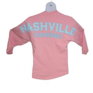 SPIRIT JERSEY Nashville TN pink long sleeve‎ oversized t-shirt XS